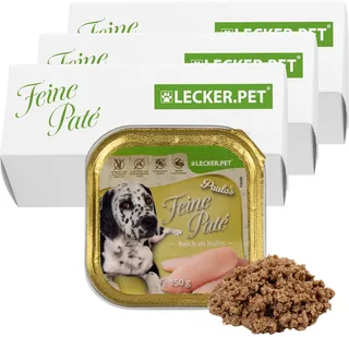 33 x 150 g Lecker.Pet® Paula's Feine Paté Rijk aan Kip Hondenvoer Natvoer Complete voeding von Lyra Pet – Produktfoto 1 von 5