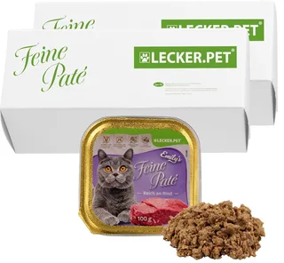 34 x 100 g Lecker.Pet® Emily's Feine Paté Rijk aan Rund Nat Kattenvoer Complete voeding de Lyra Pet – photo produit 1 sur 5