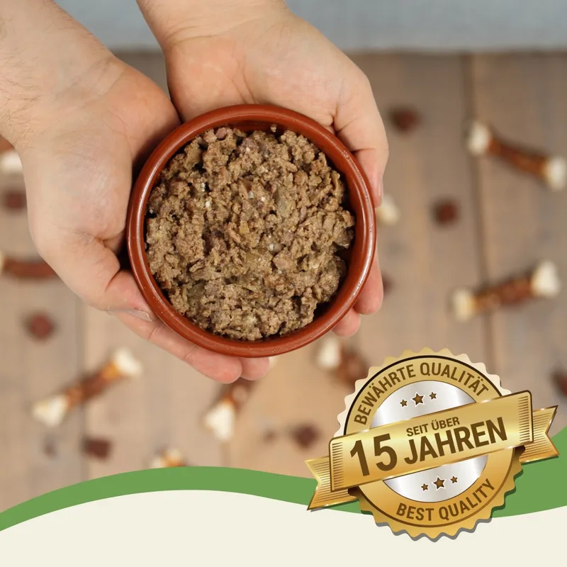 34 x 100 g Lecker.Pet® Emily's Feine Paté Rijk aan Rund Nat Kattenvoer Complete voeding de Lyra Pet – photo produit 3 sur 5