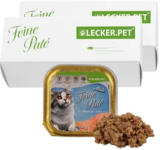 34 x 100 g Lecker.Pet® Mia's Feine Paté Reich an Lachs kattenvoer natvoer volledig voer by Lyra Pet – product photo 1 of 5