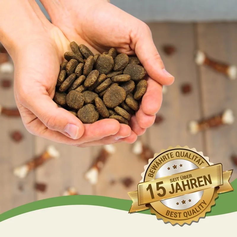 4 kg Lecker.Pet® Luna's Adult Strauß mit Kartoffel & Apfel Hundefutter Trockenfutter Vollnahrung in 30 L Tonne de Lyra Pet – photo produit 4 sur 5