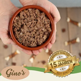 44 x 150 g Lecker.Pet® Gino's, Josie's, Luna's & Paula's Feine Paté hondenvoer natvoer mix compleet voer - 11 bakjes per soort de Lyra Pet – photo produit 3 sur 5