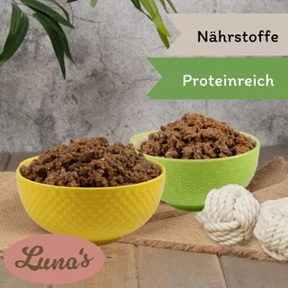 44 x 150 g Lecker.Pet® Gino's, Josie's, Luna's & Paula's Feine Paté hondenvoer natvoer mix compleet voer - 11 bakjes per soort de Lyra Pet – photo produit 4 sur 5