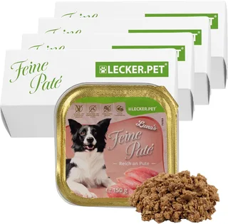 44 x 150 g Lecker.Pet® Luna's Feine Paté Reich an Pute hondenvoer natvoer compleet voer von Lyra Pet – Produktfoto 1 von 5