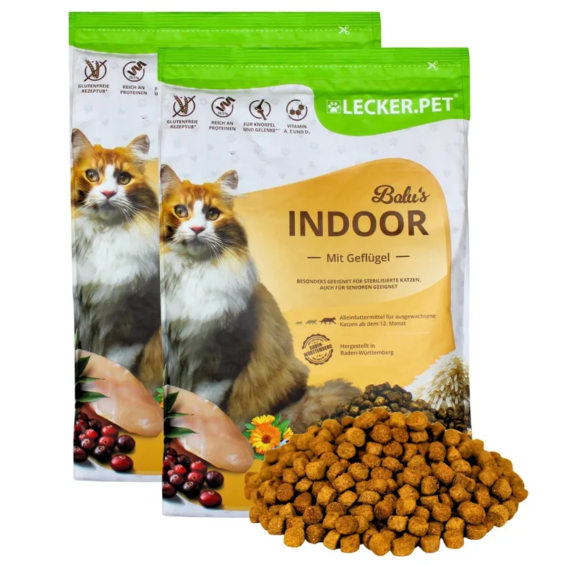 5 kg Lecker.Pet® Balu's Indoor Poultry Cat Food Droogvoer Compleet Voer by Lyra Pet – product photo 1 of 5