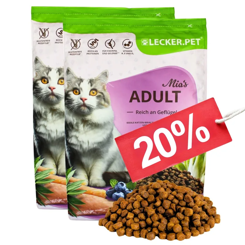 5 kg Lecker.Pet® Mia's Adult hartig gevogelte droog kattenvoer compleet voer fra Lyra Pet – produktbillede 2 af 5