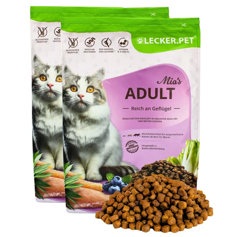 5 kg Lecker.Pet® Mia's Adult hartig gevogelte droog kattenvoer compleet voer fra Lyra Pet – produktbillede 1 af 5