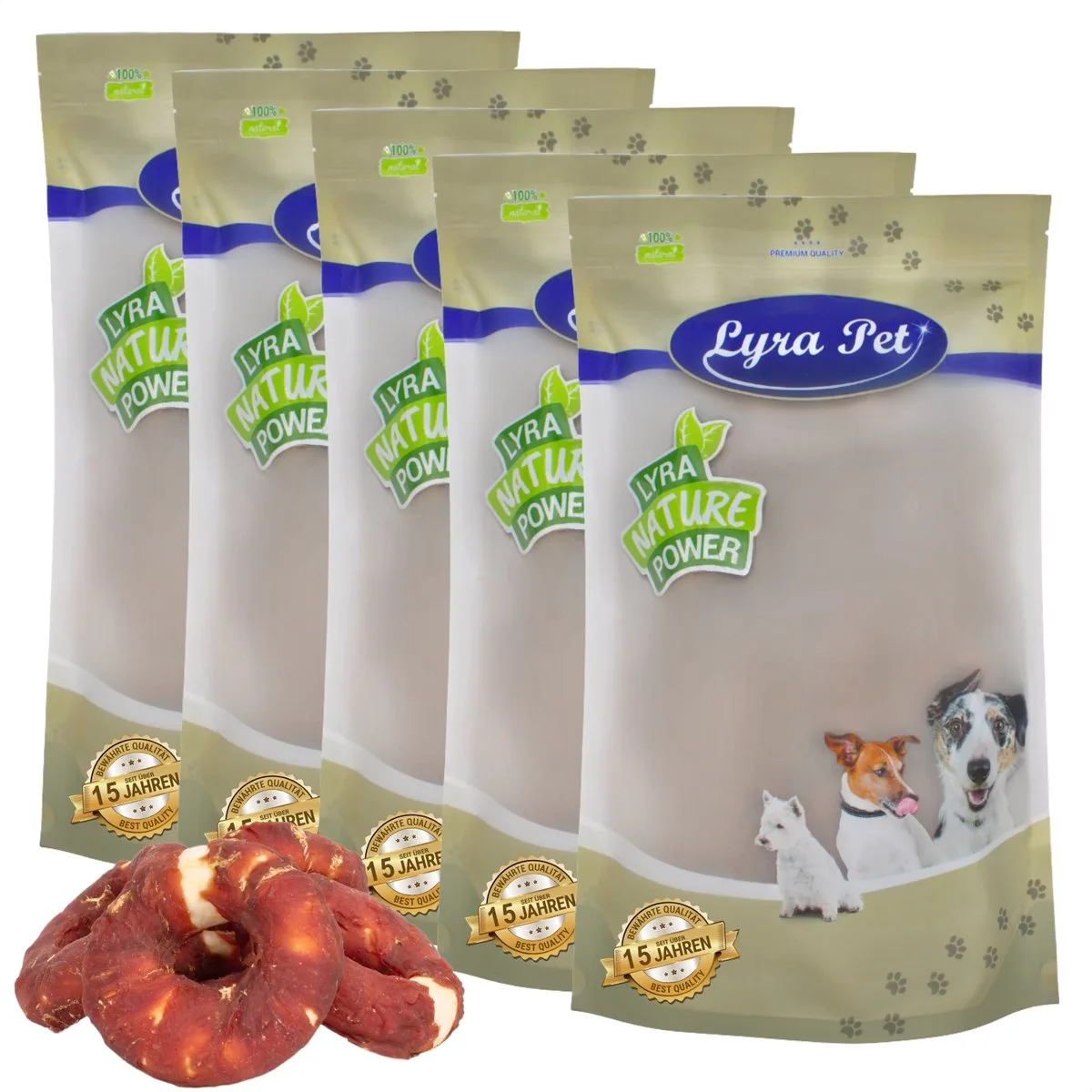 5 kg Lyra Pet® kauwringen met reepjes eendenborst van Lyra Pet – productfoto
