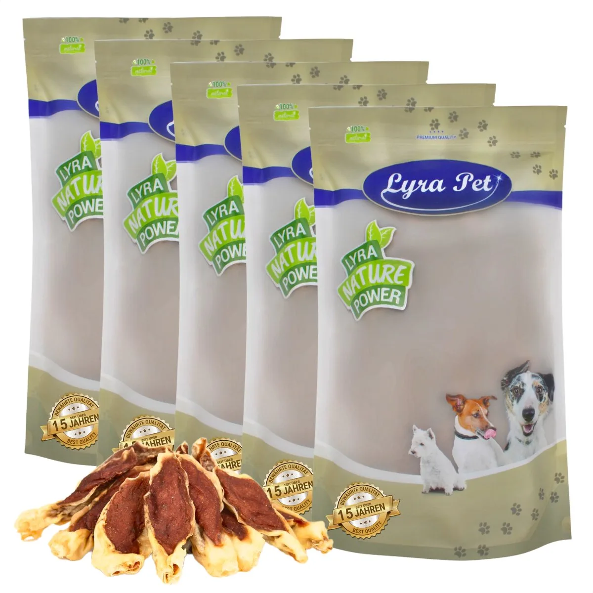 Kaninchenohren gefüllt mit Huhn 5 kg von Lyra Pet – Produktfoto