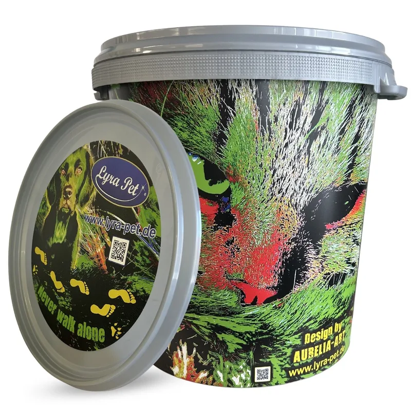 5 kg Lyra Pet® Mehlwürmer getrocknet in 30 L Tonne von Lyra Pet – Produktfoto
