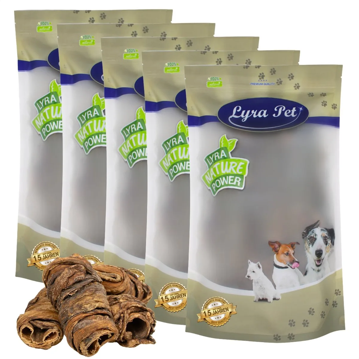 5 kg Lyra Pet® Wrap gemaakt van runderlong en -stengels van Lyra Pet – productfoto