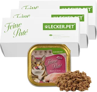 51 x 100 g Lecker.Pet® Leo's Feine Paté Rijk aan kip Nat kattenvoer Complete voeding de Lyra Pet – photo produit 1 sur 5