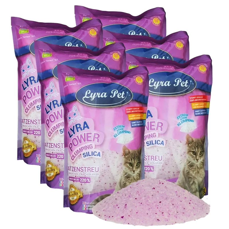 6 x 5 liter Lyra Pet® Lyra Power® Silica klonterende kattenbakvulling von Lyra Pet – Produktfoto 1 von 5