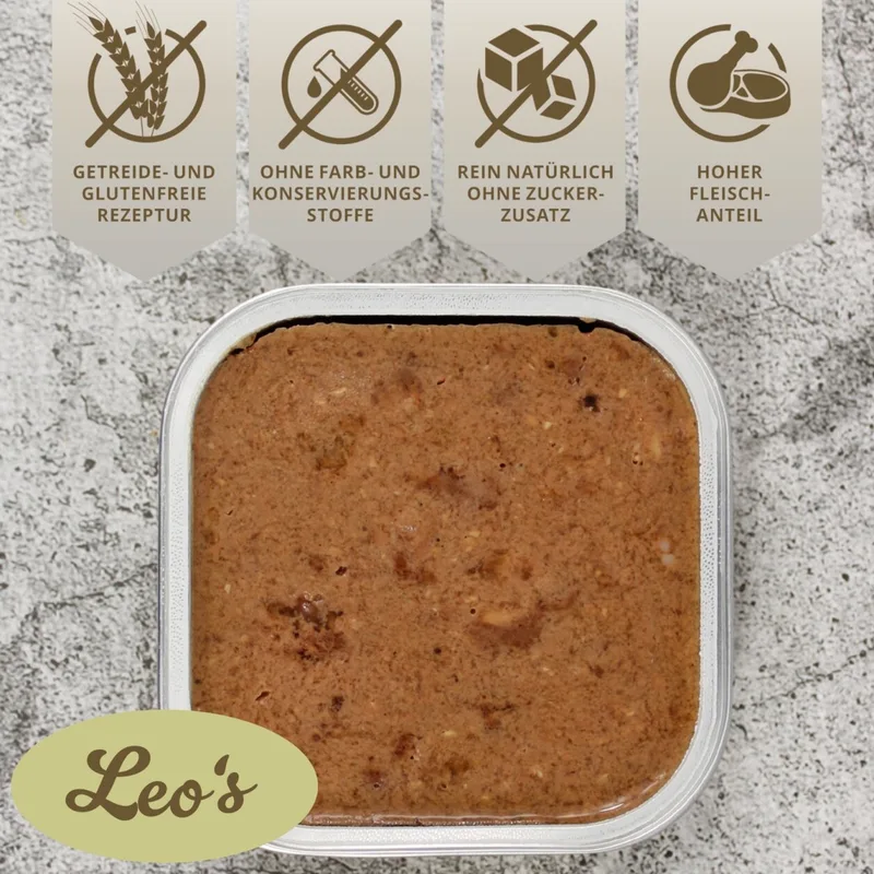 68 x 100 g Lecker.Pet® Balu's, Emily's, Leo's & Mia's Feine Paté kattenvoer natvoer mix compleet voer - 17 bakjes per soort de Lyra Pet – photo produit 5 sur 5