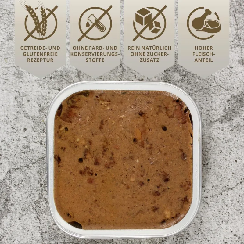 68 x 100 g Lecker.Pet® Emily's Feine Paté Rijk aan Rund Nat Kattenvoer Complete voeding de Lyra Pet – photo produit 5 sur 5