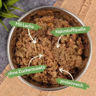 68 x 100 g Lecker.Pet® Mia's Feine Paté Rijk aan Zalm Kattenvoer Natvoer Volledige voeding de Lyra Pet – photo produit 2 sur 5