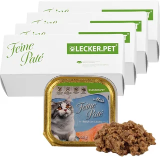 68 x 100 g Lecker.Pet® Mia's Feine Paté Rijk aan Zalm Kattenvoer Natvoer Volledige voeding de Lyra Pet – photo produit 1 sur 5