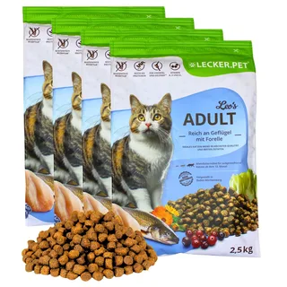 7.5 kg Lecker.Pet® Leo's Adult Gevogelte & Forel droog kattenvoer compleet voer von Lyra Pet – Produktfoto 1 von 5