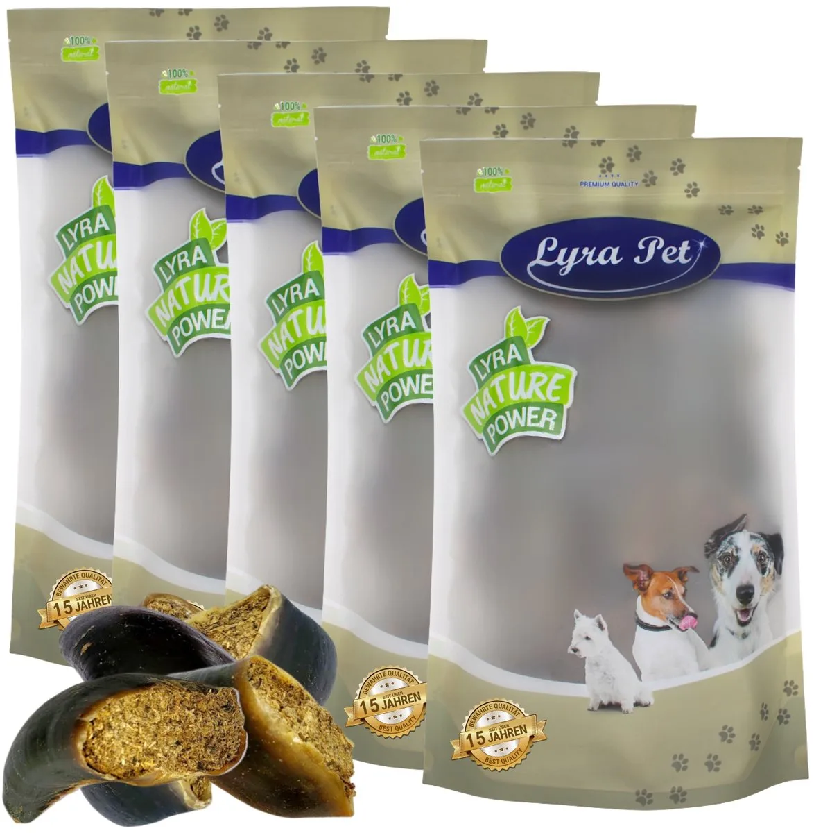 75 st. Lyra Pet® Runderhoeven gevuld met pens en lever ca. 9 kg by Lyra Pet – product photo