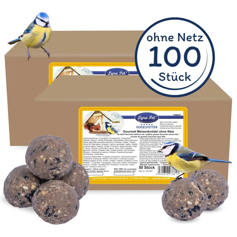 Gourmet Meisenknödel ohne Netz à 80 g 2x50 Stück de Lyra Pet en Regular – photo produit