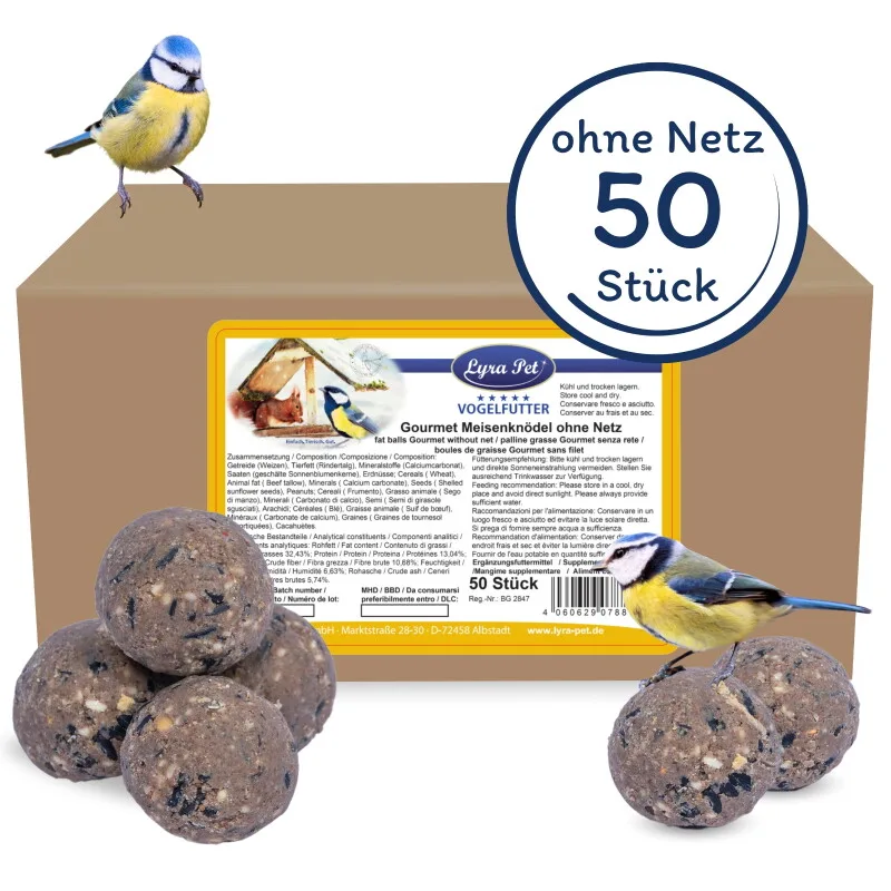 Gourmet Meisenknödel ohne Netz à 80 g 50 Stück by Lyra Pet in Regular – product photo