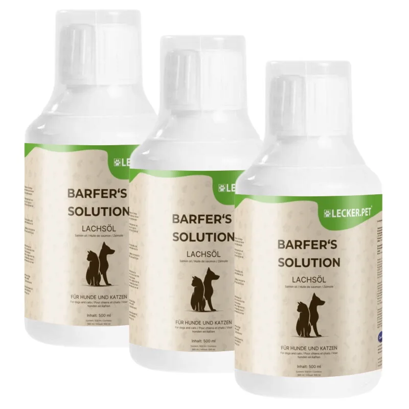 Lecker.Pet Barfer's Solution 100 % Lachsöl für Hunde & Katzen 1,5 l de Lyra Pet en Regular – photo produit