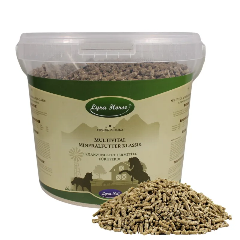 Lyra Horse Multivital mineraalvoer Klassik in emmer 3,8 kg van Lyra Pet in Regular – productfoto