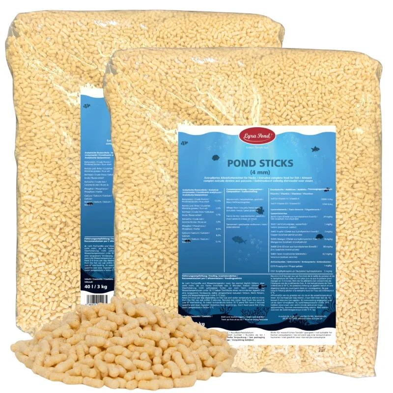 Lyra Pond Sticks Fischfutter Teichfutter 2x3 kg de Lyra Pet en Regular – photo produit