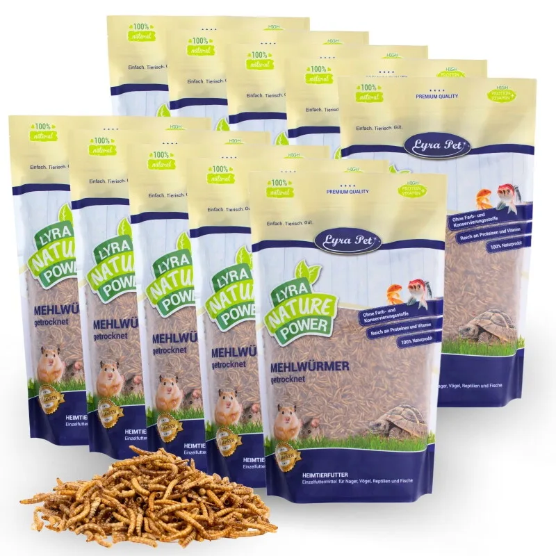 Mehlwürmer getrocknet 10x1 kg de Lyra Pet en Regular – photo produit