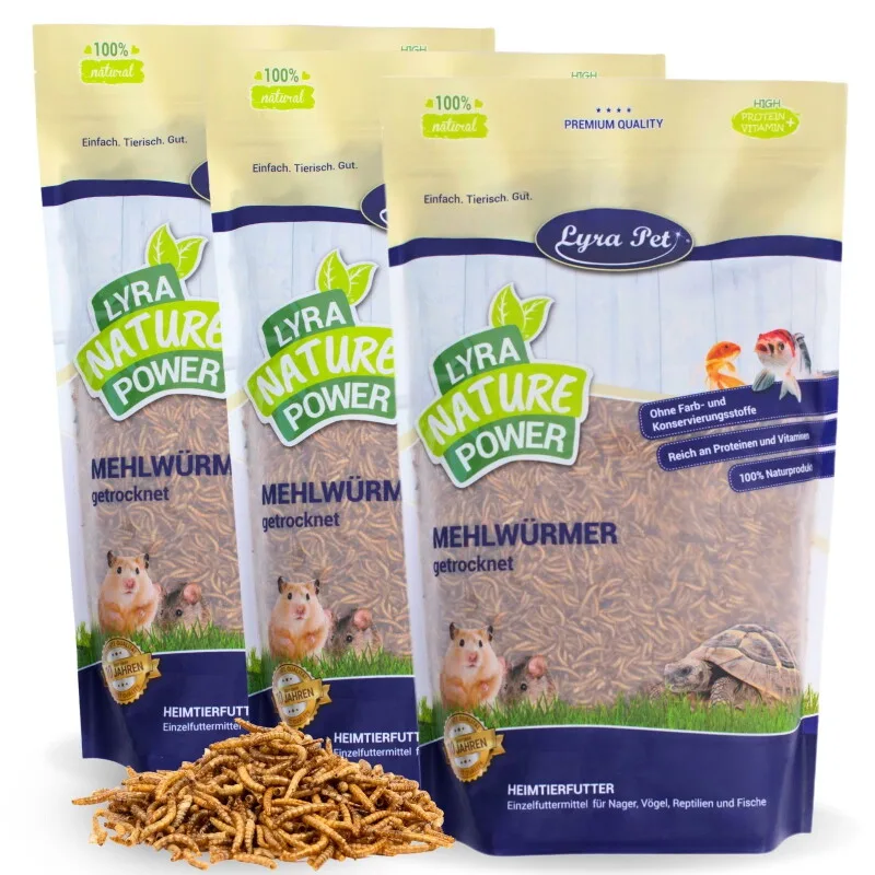 Mehlwürmer getrocknet 3x5 kg de Lyra Pet en Regular – photo produit