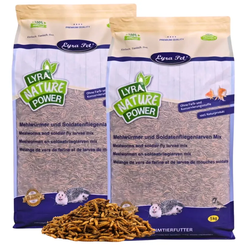 Mehlwürmer-/Soldatenfliegenlarven-Mix 10 kg från Lyra Pet i Regular – produktbild