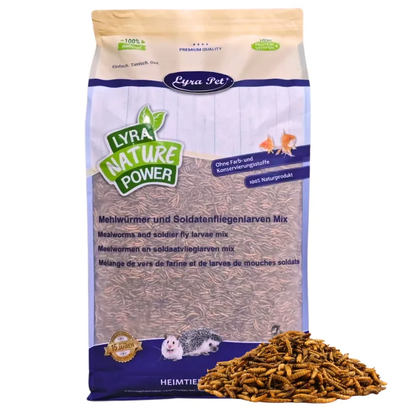 Mehlwürmer-/Soldatenfliegenlarven-Mix 5 kg de Lyra Pet en Regular – photo produit