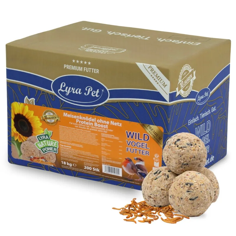 Meisenknödel Protein Boost mit Mehlwürmern ohne Netz 200 Stk. à 90 g van Lyra Pet in Regular – productfoto