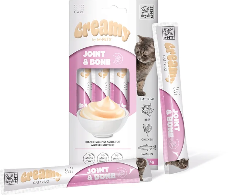 Creamy kat functionele snack gewrichten en botten - rund & kip & zalm 60g - per 12 by M-Pets – product photo