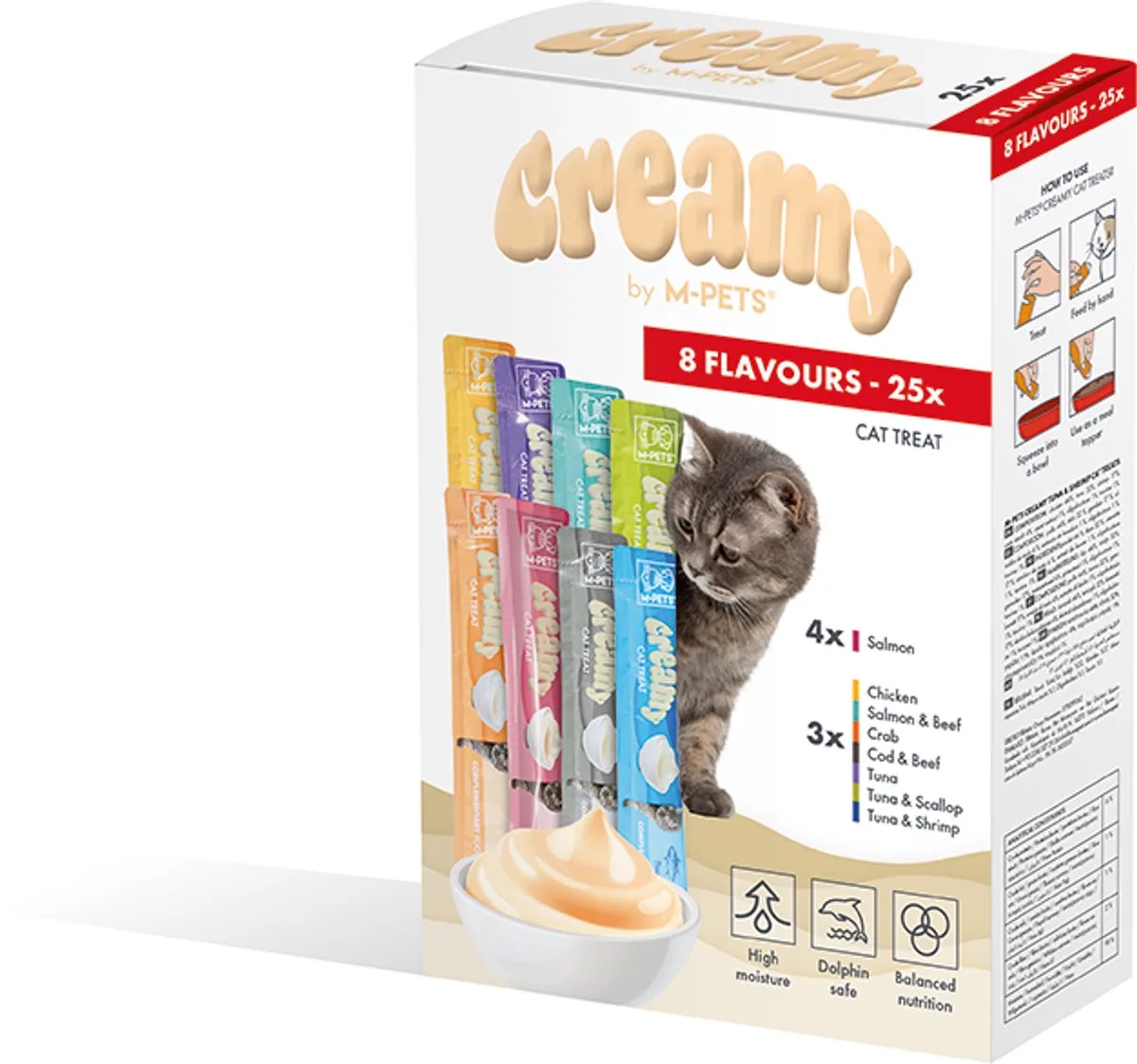 Creamy kat Multipack - mix 8 smaken 25x15g de M-Pets – photo produit
