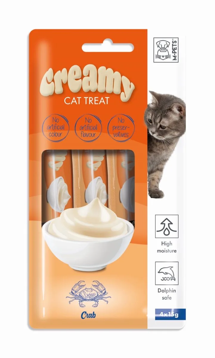 Creamy kat snack krab 60 g ( 4x15g ) - per 12 fra M-Pets – produktbillede
