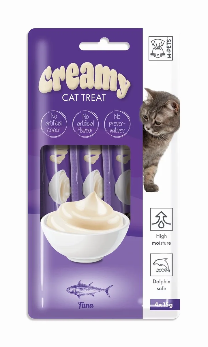 Creamy kat snack tonijn 60g ( 4x15g ) - per 12 von M-Pets – Produktfoto