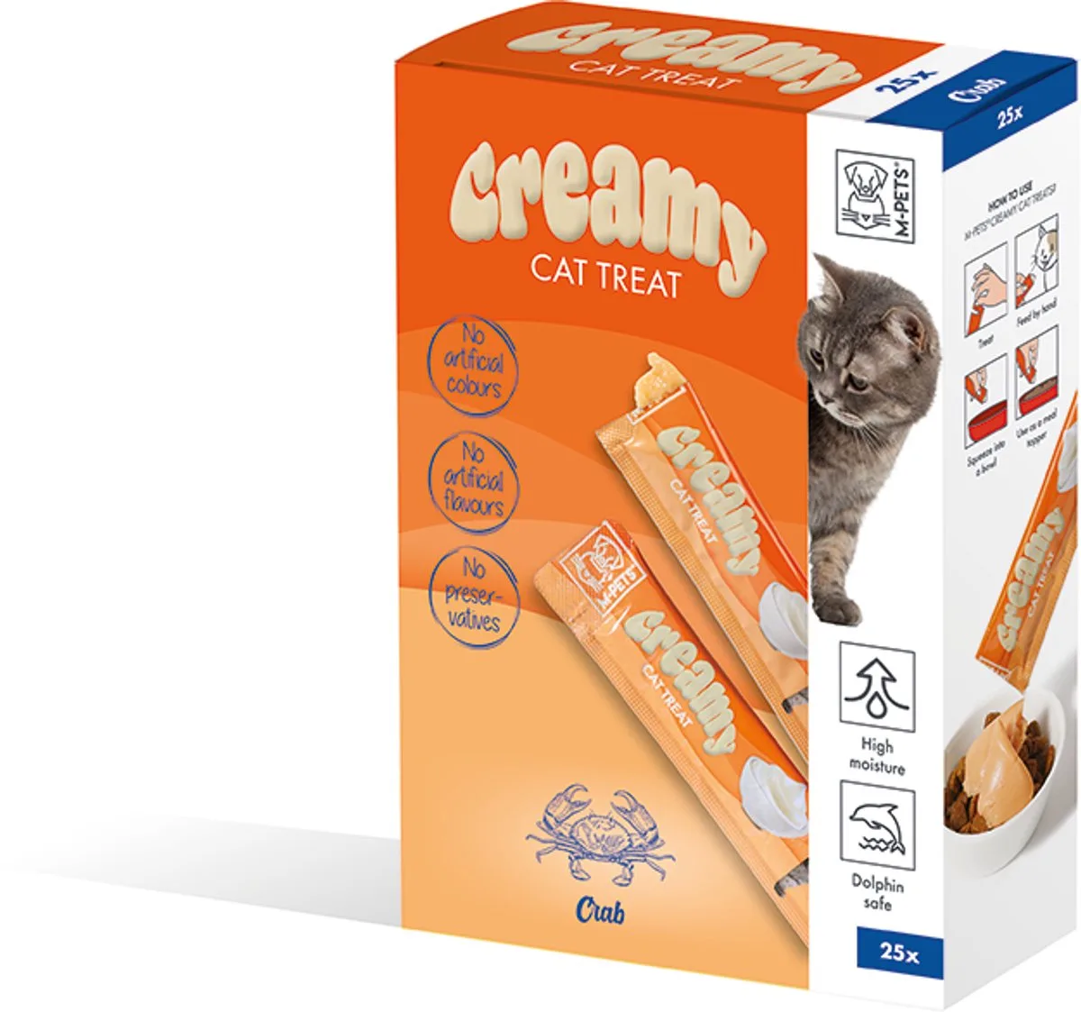 Creamy kat traktatiepakket - krab 25x15g de M-Pets – photo produit