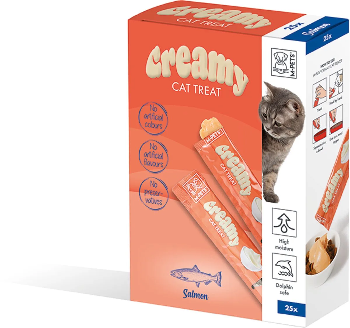 Creamy kat traktatiepakket - zalm 25x15g de M-Pets – photo produit