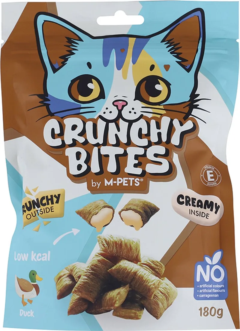 CRUNCHY BITES kat snack eend - 60 g - per 12 by M-Pets – product photo
