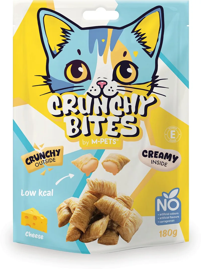 CRUNCHY BITES kat snack kaas - 180 g - per 10 by M-Pets – product photo