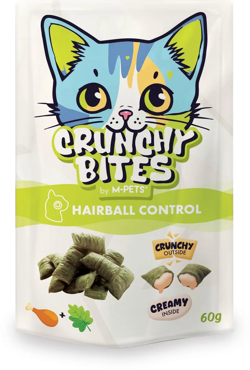 CRUNCHY BITES kat snack met functie haarbalbeheersing - 60 g - per 12 by M-Pets – product photo