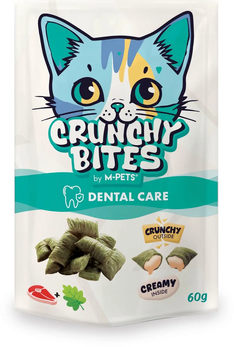 CRUNCHY BITES kat snack met functie tandverzorging - 60 g - per 12 by M-Pets – product photo