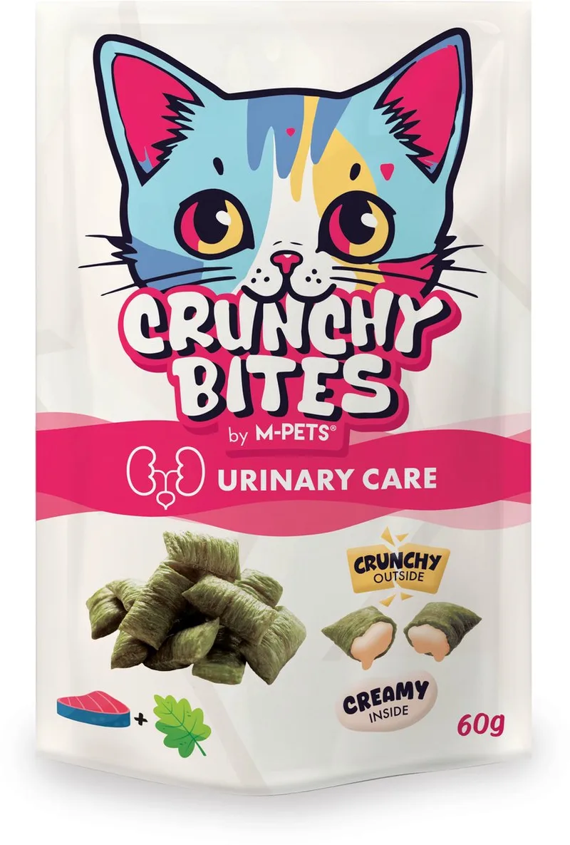 CRUNCHY BITES kat snack met functie urinaire verzorging - 60 g - per 12 von M-Pets – Produktfoto