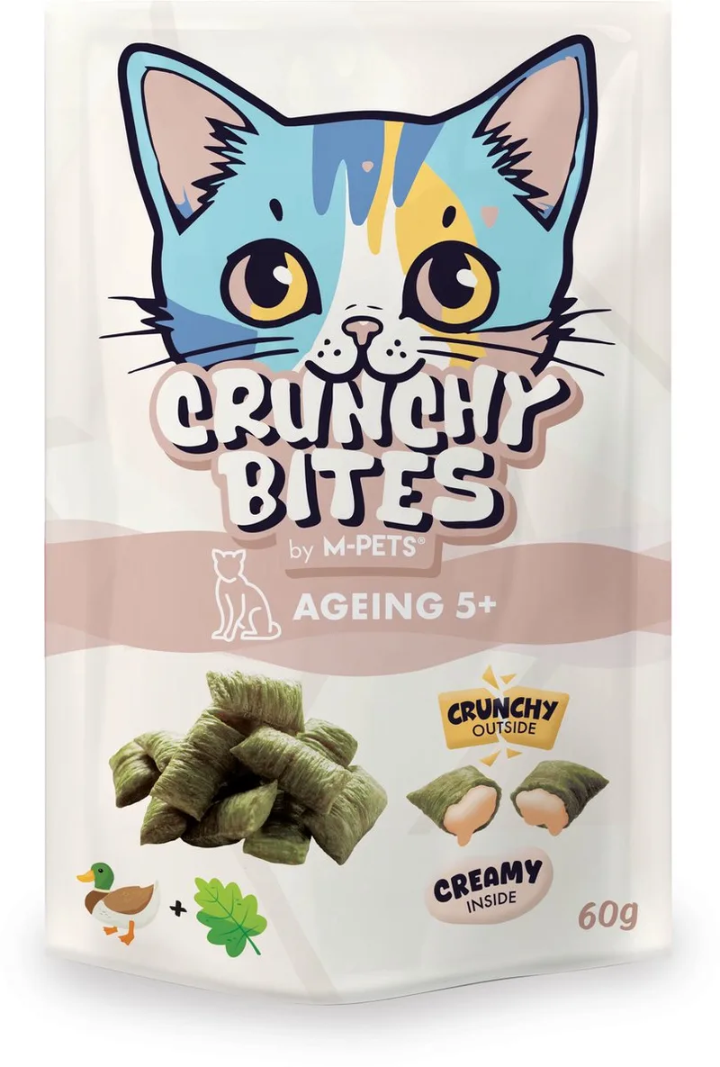 CRUNCHY BITES kat snack met functie veroudering - 60 g - per 12 von M-Pets – Produktfoto
