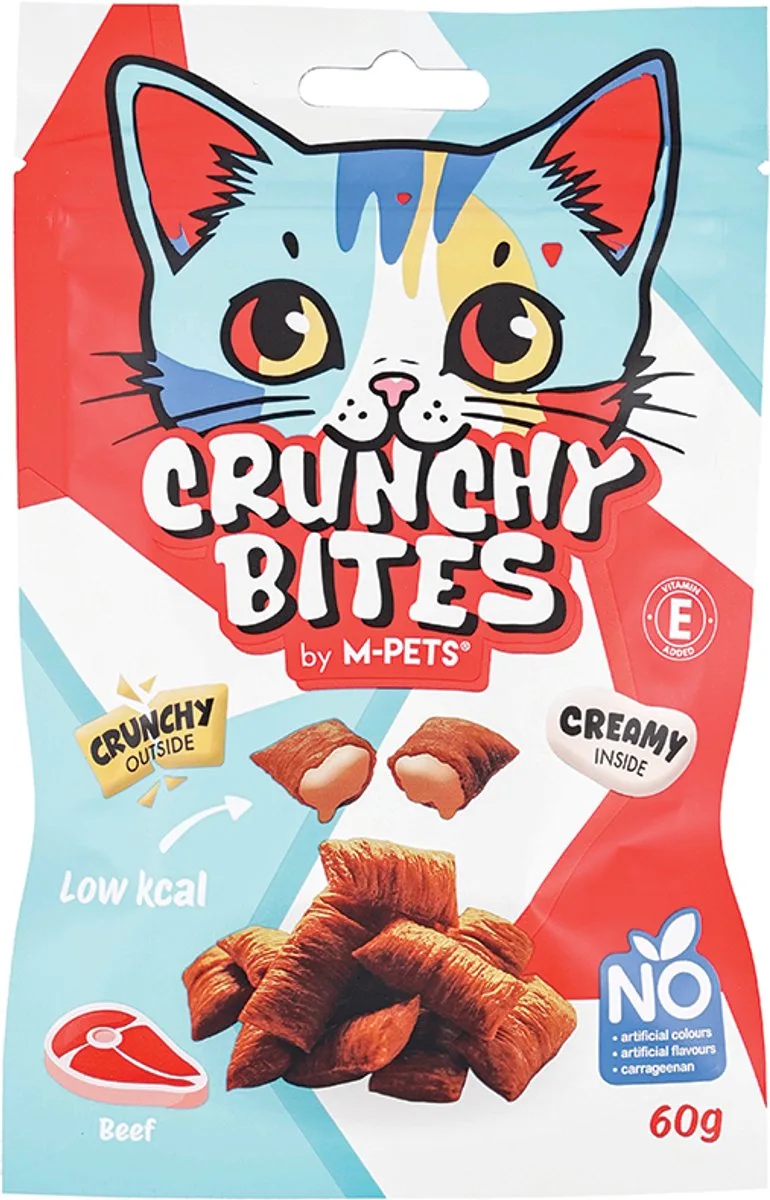 CRUNCHY BITES kat snack rund - 60 g - per 12 von M-Pets – Produktfoto