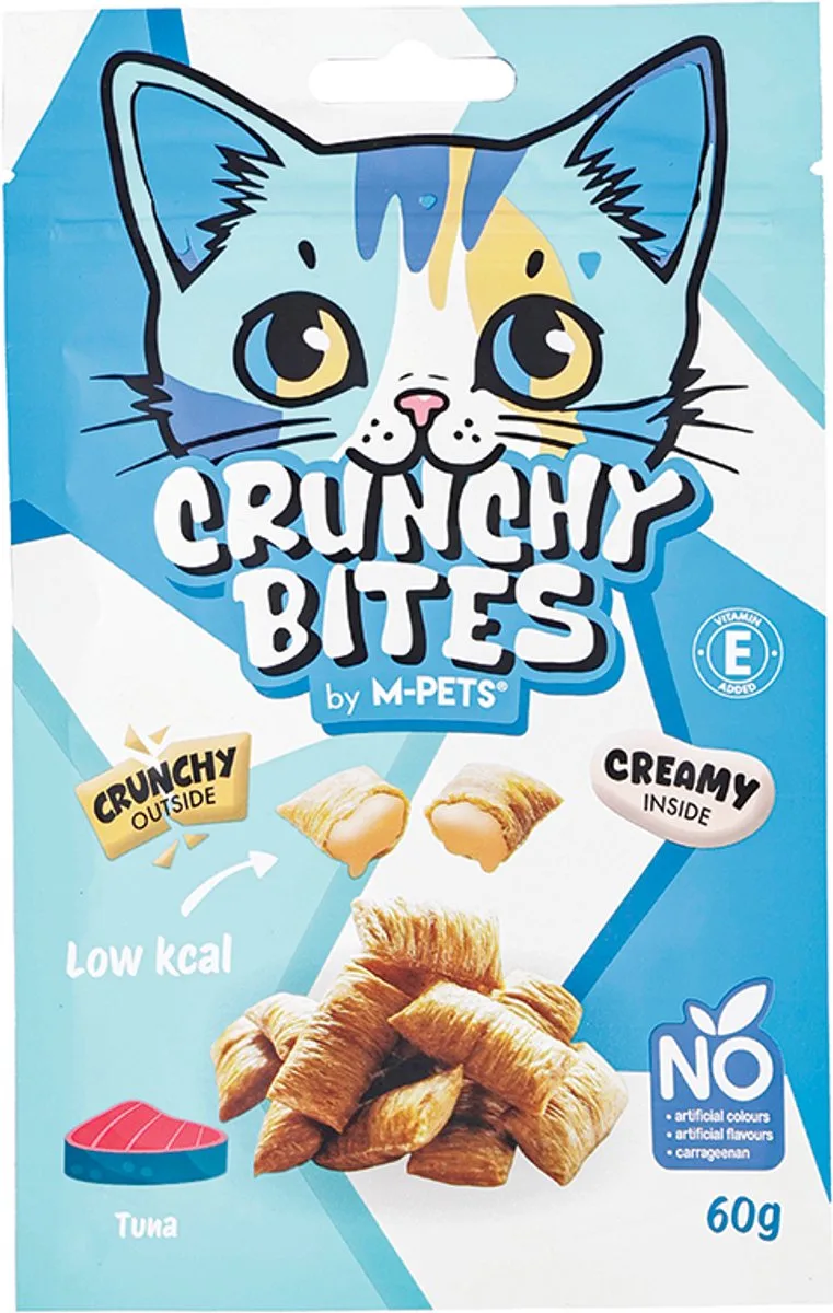 CRUNCHY BITES kat snack tonijn - 60 g - per 12 by M-Pets – product photo