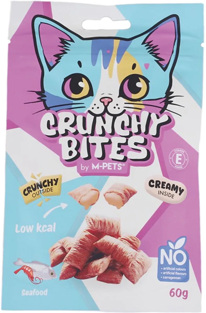 CRUNCHY BITES kat snack zeevruchten - 60 g - per 12 von M-Pets – Produktfoto
