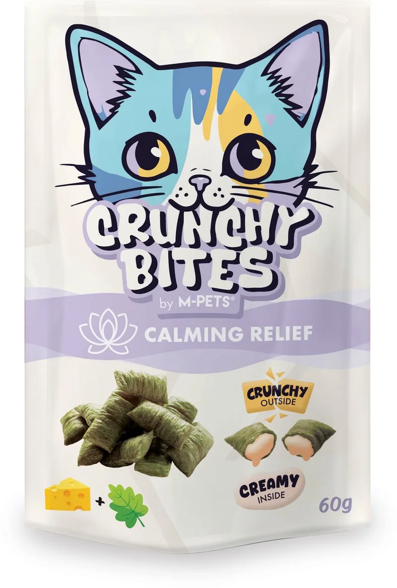 CRUNCHY BITES kat snacks met functie kalmerende verlichting - 60 g - per 12 de M-Pets – photo produit