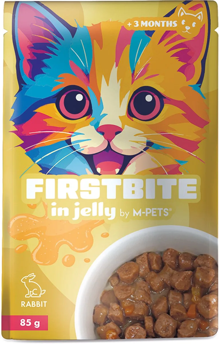 firstbite in gelei konijn 85g pouch - 12st per display - per 12 de M-Pets – photo produit